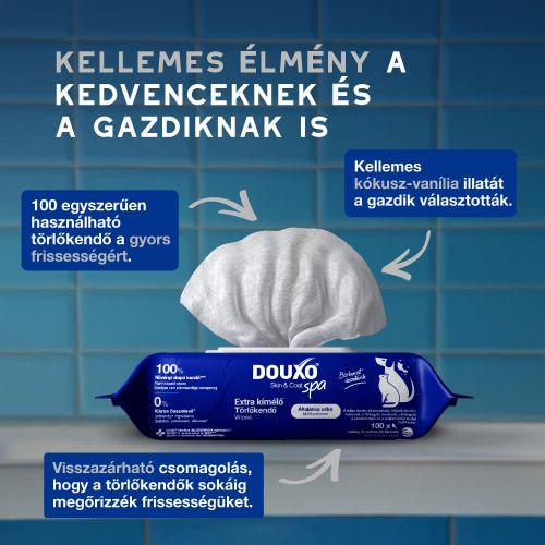 DOUXO SPA nedves törlőkendő kutyák és macskák számára  100 db