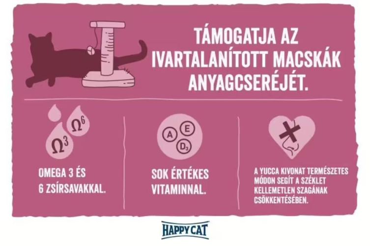 Happy Cat Minkas Sterilised Salmon - szárazeledel lazaccal macskák számára  4 kg