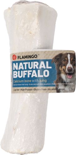 Flamingo Kutya Snack Natural Buffalo - csont formájú snack tüdővel töltve 15 cm   1 db