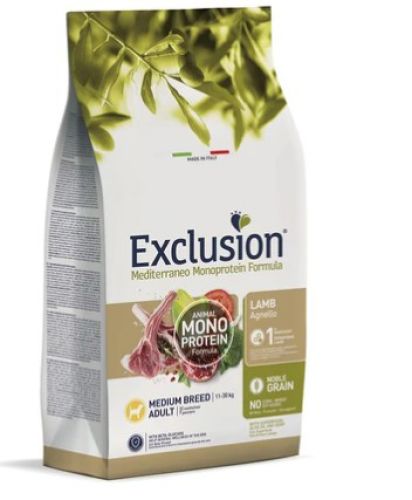Exclusion Mediterraneo Monoprotein Lamb Medium Breed száraz kutyatáp  12 kg