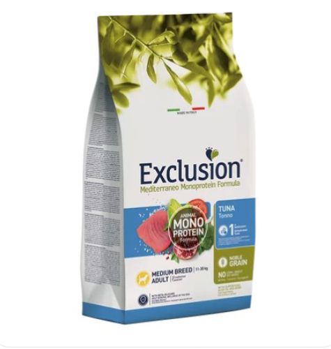 Exclusion Mediterraneo Monoprotein Tuna Medium Breed száraz kutyatáp  3 kg