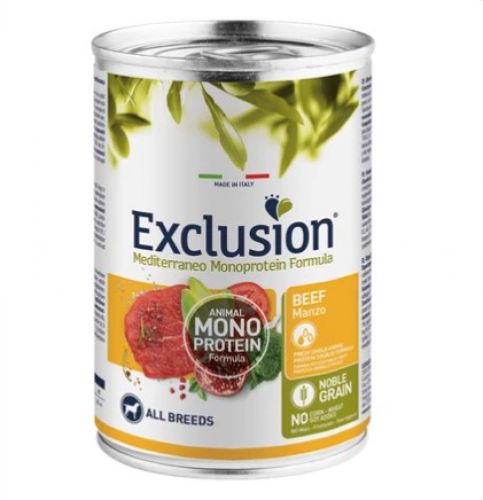 Exclusion Mediterraneo Monoprotein Beef konzerv kutyák számára  400 g