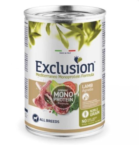 Exclusion Mediterraneo Monoprotein Lamb konzerv kutyák számára  400 g
