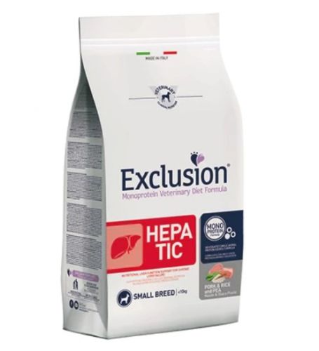 Exclusion Hepatic Pork & Rice & Pea Small Breed száraz kutyatáp  2 kg