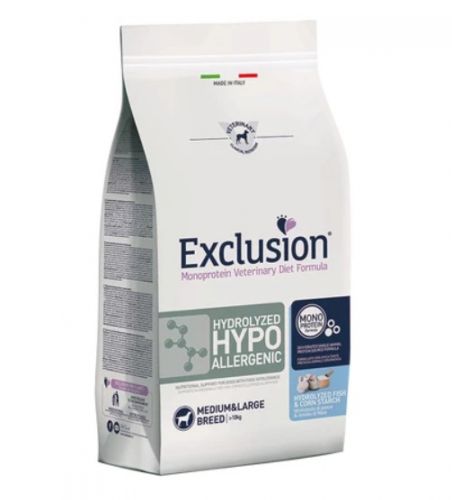Exclusion Hydrolyzed Hypoallergenic Fish & Corn Starch Medium & Large Breed száraz kutyatáp  2 kg