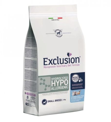Exclusion Hydrolyzed Hypoallergenic Fish & Corn Starch Small Breed száraz kutyatáp  2 kg