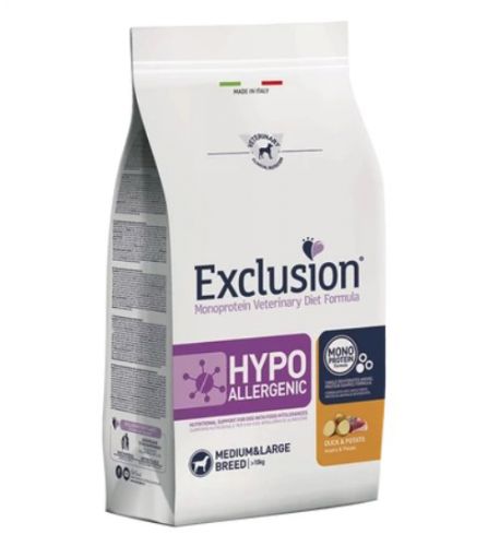 Exclusion Hypoallergenic Duck & Potato Medium & Large Breed száraz kutyatáp  12 kg