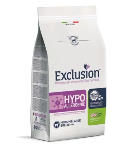 Exclusion Hypoallergenic Insect & Pea Medium & Large Breed száraz kutyatáp  12 kg