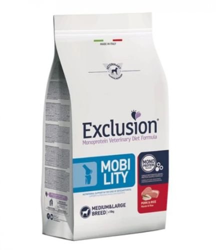 Exclusion Mobility Pork & Rice Medium & Large Breed száraz kutyatáp  12 kg