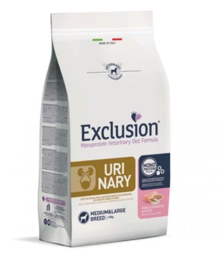 Exclusion Urinary Pork & Sorghum and Rice Medium & Large Breed száraz kutyatáp  2 kg