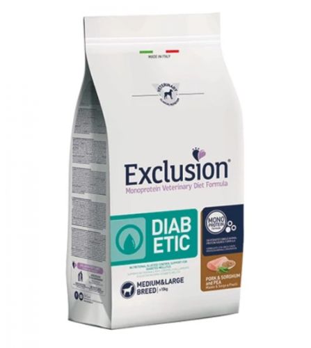 Exclusion Diabetic Pork & Sorghum Medium & Large Breed száraz kutyatáp  2 kg