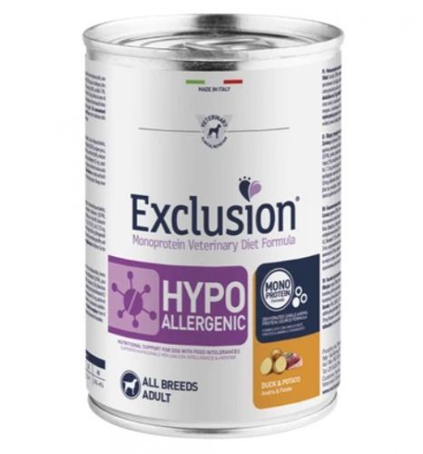 Exclusion Hypoallergenic Duck & Potato konzerv kutyák számára  400 g