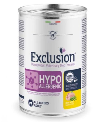 Exclusion Hypoallergenic Quail & Pea konzerv kutyák számára  400 g