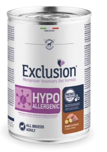 Exclusion Hypoallergenic Rabbit & Potato konzerv kutyák számára  400 g