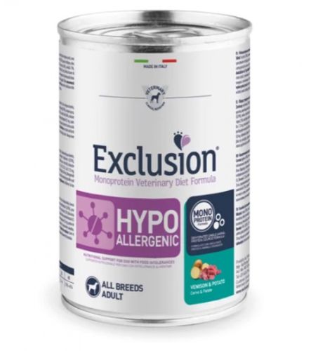 Exclusion Hypoallergenic Venison & Potato konzerv kutyák számára  400 g