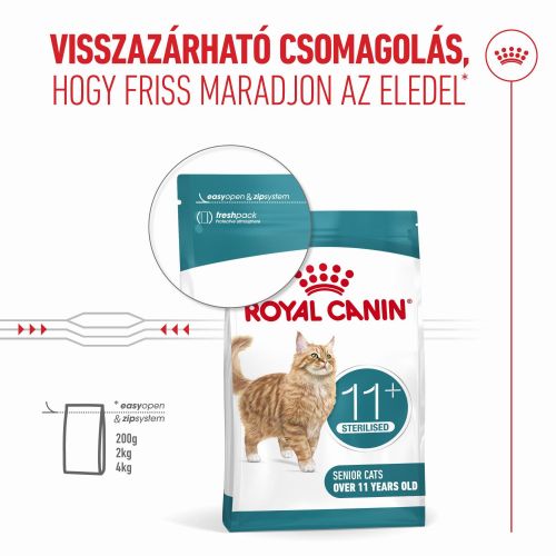 Royal Canin Ageing 11+ Sterilised - száraztáp idős, ivartalanított macskák számára  4 kg