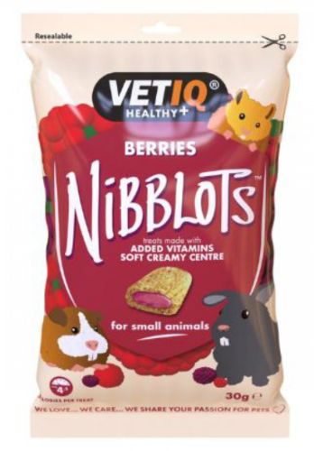Mark&Chappell VetIQ Nibblots Berries - bogyós gyümölcs ízesítésű falatkák kisállatoknak  30 g
