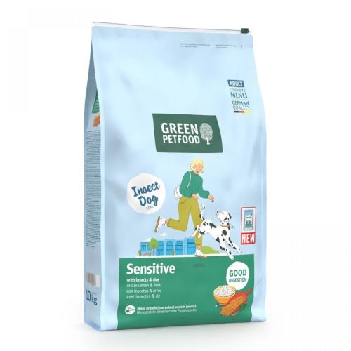 Green Petfood InsectDog Sensitive with Insects & Rice- szárazeledel rovarfehérjével és rizzsel kutyák számára  10 kg