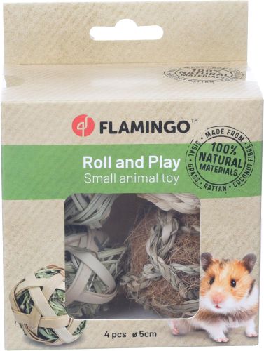 Flamingo játék - Snuffi labda rágcsálók számára  4 db