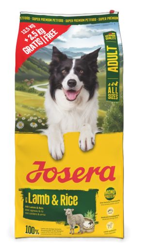 Josera Adult Lamb & Rice - gluténmentes szárazeledel kutyák számára  15 kg