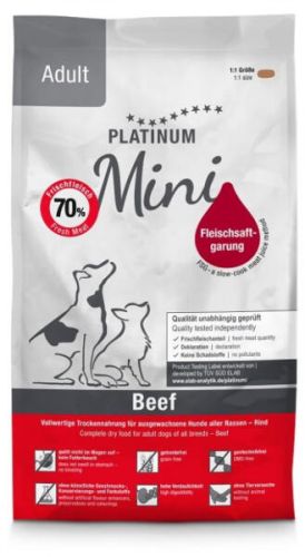 Platinum Adult Mini Beef+Potato - szárazeledel kutyák számára  900 g