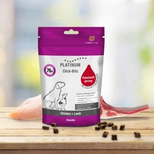 Platinum Click-Bits Chicken+Lamb - jutalomfalat csirke+bárány kutyák számára  150 g