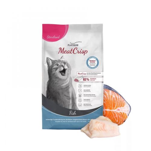 Platinum MeatCrisp Sterilised Fish - szárazeledel macskák számára  1.5 kg