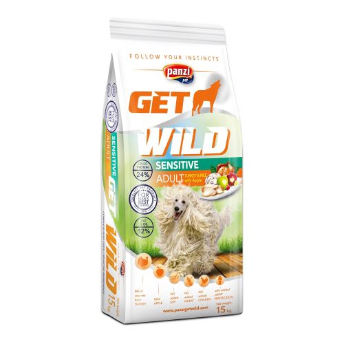 GetWild Sensitive Adult Turkey & Rice with Apple  15 kg