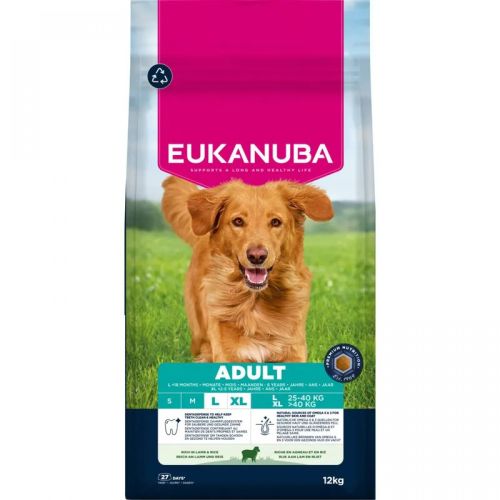 Eukanuba Life Care Adult L/XL Lamb&Rice - szárazeledel nagytestű felnőtt kutyák számára, báránnyal és rizzsel  12 kg