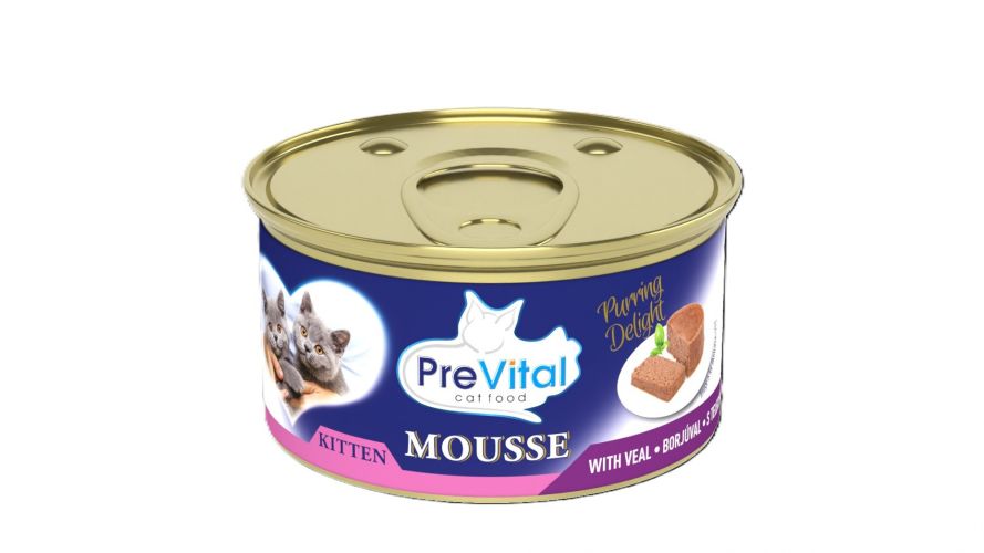 PreVital Mousse Kitten Veal - pástétom borjúval kölyökmacskák számára  85 g