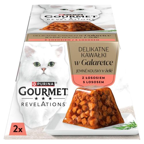 Gourmet Revelations pástétom lazaccal zselében - nedves macskaeledel 2 x  57 g