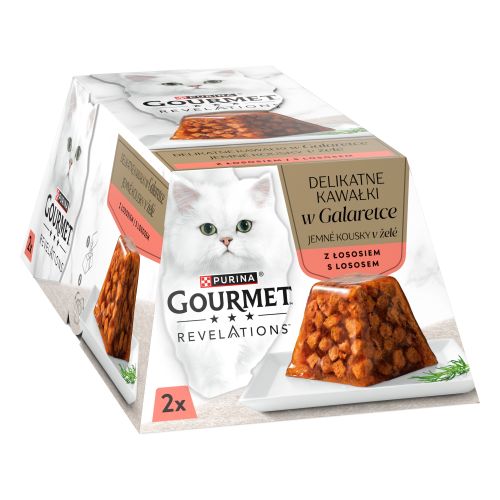 Gourmet Revelations pástétom lazaccal zselében - nedves macskaeledel 2 x  57 g