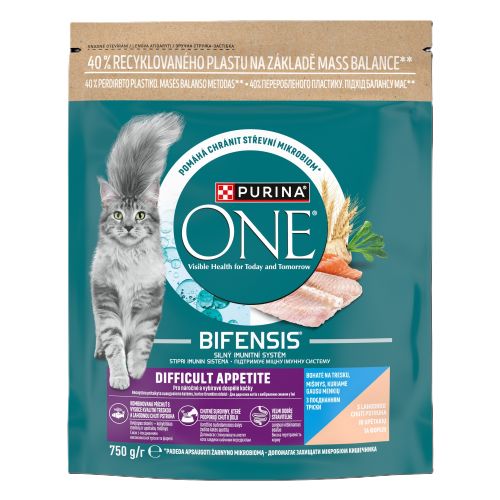 Purina One Bifensis Difficult Appetite száraz macskaeledel - tőkehal, pisztráng  750 g