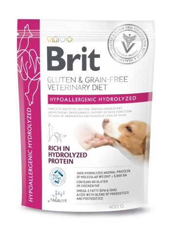 Brit Veterinary Diet Gluten & Grain-Free Hypoallergenic Hydrolyzed Rich in Hydrolyzed Protein  400 g