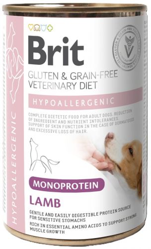 Brit Veterinary Diet Gluten & Grain-Free Hypoallergenic Monoprotein Lamb konzerv  400 g