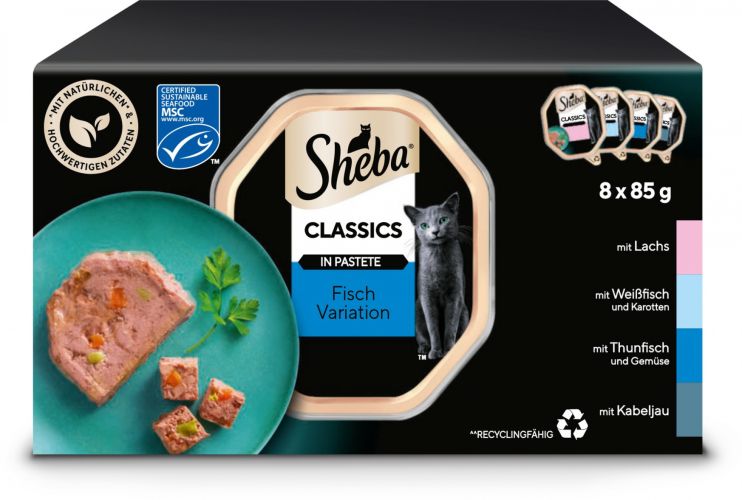 Sheba Classics alutálkás eledel halas válogatás 8 x  85 g