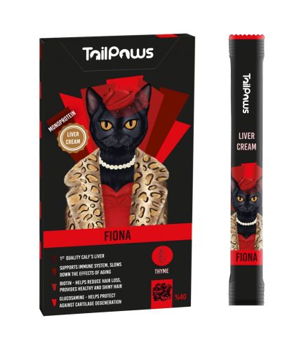 TailPaws Fiona Liver - jutalomfalat macskák számára 5 x 15 g