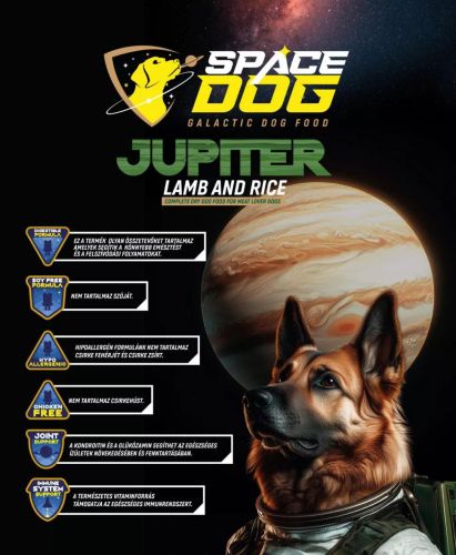 Space Dog Jupiter Lamb and Rice - szárazeledel felnőtt kutyák számára  15 kg