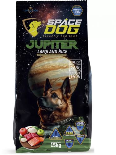 Space Dog Jupiter Lamb and Rice - szárazeledel felnőtt kutyák számára  15 kg