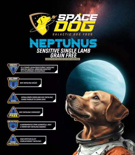 Space Dog Neptunus Sensitive Single Lamb - szárazeledel felnőtt kutyák számára  15 kg