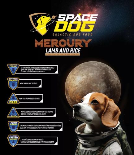 Space Dog Mercury Puppy & Junior Lamb and Rice - szárazeledel kölyökkutyák számára  15 kg