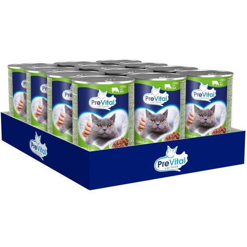 PreVital konzerv - marha szószban (steril macskák számára) 12 x  415 g