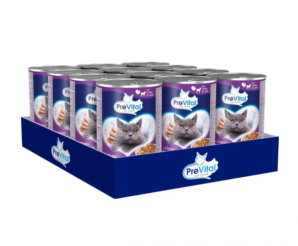 PreVital konzerv - pulyka és bárány zselében 12 x  415 g