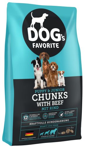 Dog's Favorite Chunks Puppy & Junior with Beef  15 kg