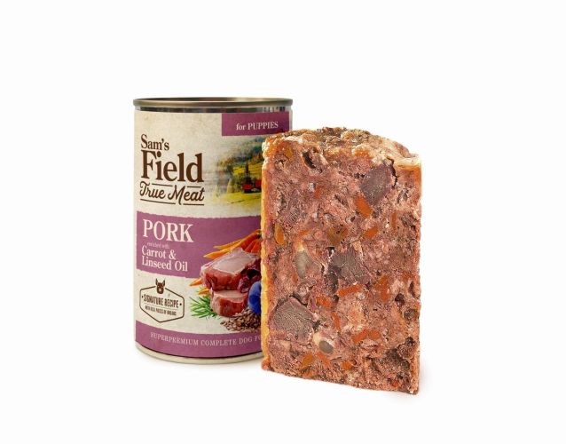 Sam's Field True Meat Pork enriched with Carrot & Linseed Oil for Puppies 400 g