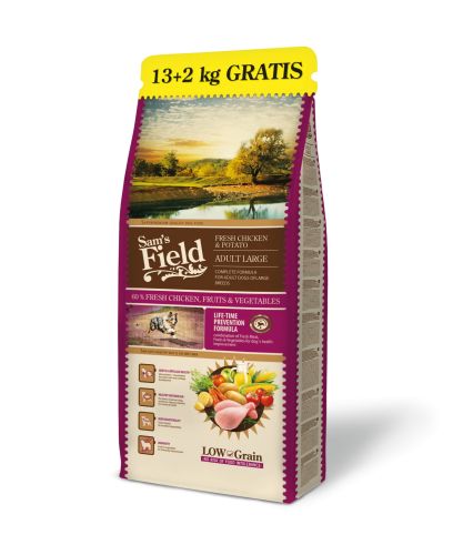 Sam's Field Low Grain Adult Large Fresh Chicken & Potato  13+2 kg