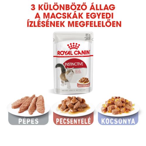 Royal Canin Instinctive Gravy - felnőtt macska szószos nedves táp 12 x  85 g