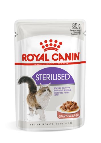 Royal Canin Sterilised Gravy - ivartalanított felnőtt macska szószos nedves táp 12 x  85 g
