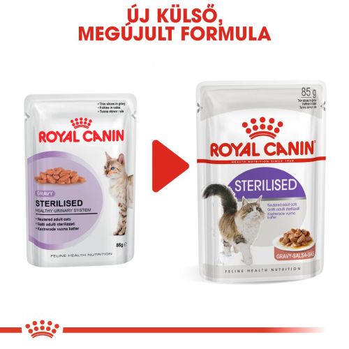 Royal Canin Sterilised Gravy - ivartalanított felnőtt macska szószos nedves táp 12 x  85 g