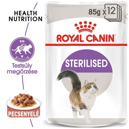 Royal Canin Sterilised Gravy - ivartalanított felnőtt macska szószos nedves táp 12 x  85 g
